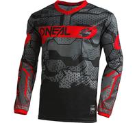 Oneal Element Camo V.22 Maillot de motocross, noir-gris-rouge, taille L pour homme