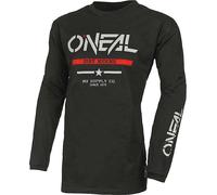 Oneal Element Cotton Squadron V.22 Maillot de motocross, Noir/Gris/Rouge, Taille S