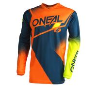 O'NEAL Element Jersey, Maillot Element Racewear Homme, Blau/Orange/Neongelb, XL