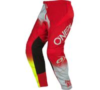Oneal Element Racewear V.22 Pantalon de motocross, rouge-jaune, taille 30 pour homme