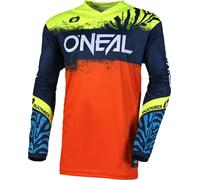 Oneal Element Shocker Maillot de motocross enfant, bleu/orange, Taille L