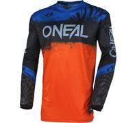 Oneal Element Shocker Maillot de motocross, noir-bleu-orange, taille S pour homme