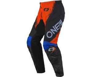 Oneal Element Shocker Pantalons de motocross pour enfants, bleu/orange, Taille 26