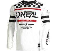Oneal Element Squadron V.22 Maillot de motocross, Blanc/Noir/Rouge, Taille S
