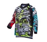 ONeal Element Wild V.22, maillot jeune XL Noir/Jaune Néon/Turquoise/Rouge/Blanc Noir/Jaune Néon/Turquoise/Rouge/Blanc
