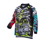 ONeal Element Wild V.22, maillot jeune XL Noir/Jaune Néon/Turquoise/Rouge/Blanc Noir/Jaune Néon/Turquoise/Rouge/Blanc