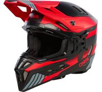 Oneal EX-SRS Hitch Casque de motocross, noir mat/gris/rouge, Taille L (59/60)
