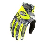 O'NEAL | Gants de Cyclisme et Motocross | MX MTB DH FR Downhill Freeride | Matériaux durables et Flexibles, Dessus de Paume ventilé | Gant Matrix Camo V.22 | Adulte | Gris Néon Jaune | Taille L