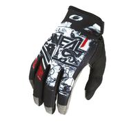 O'NEAL | Gants de vélo et de Motocross | MX MTB DH FR Downhill Freeride | Matériaux durables et Flexibles, Section Avant de la Main Nano ventilée | Gant Mayhem Scarz V.22 | Noir Blanc Rouge | S