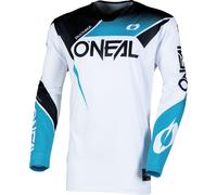 Oneal Hardwear Air Slam Maillot de motocross, Blanc/noir/turquoise, Taille L