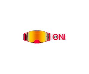 O'NEAL | Lunette vélo et moto | MX MTB Downhill Freeride | Sangle ajustable, ventilation parfaite | Lunette de protection B-30 BOLD | Noir Rouge - verre radium | Taille unique