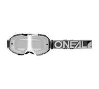 O'NEAL | Lunettes de vélo et de motocross | MX MTB DH FR Freeride | Verre anti-rayures avec traitement anti-buée, protection 100% UV | B-10 DUPLEX V.24 Goggle | Unisexe | Gris Noir Blanc | One Size