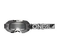 O'NEAL | Lunettes de vélo et motocross | MX MTB DH FR Freeride | Verre anti-rayures avec traitement anti-buée, protection 100% UV | B-10 DUPLEX V.24 Goggle | Unisexe | Gris Noir Blanc | One Size