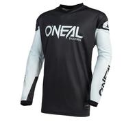 O'NEAL | Maillot de Motocross | Enduro | Matière Respirante, Protection des Coudes rembourrée, Ajustement pour Une liberté de Mouvement maximale | Maillot Élément de Menace | Adulte | Noir | Taille L