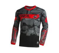 O'NEAL | Maillot de Motocross Manches Longues | Enfants | MX MTB VTT | Matière légère, Coupe Ergonomique Slim fit pour Un Ajustement Parfait | Element Youth Jersey Camo V.22 | Noir Rouge | L