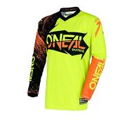 O'NEAL | Maillot de Motocross | MX Enduro | Protège-coude rembourré, col en V, Respirant | Element Jersey Burnout | Adulte | Noir Orange | Taille M
