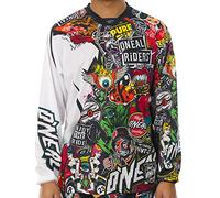 O'NEAL | Maillot | Moto Enduro | Matériau performant, léger et à séchage Rapide, Design sans col | Maillot Mayhem Crank | Adulte | Noir/Multi | Taille S