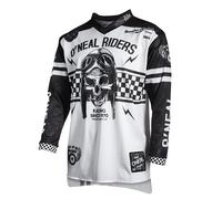 O'NEAL | Maillot | Moto Enduro | matériaux légers et durables, Trous de Ventilation découpés au Laser, Coupe athlétique | Jersey Ultra Lite 70 | Adulte | Noir/Blanc | Taille L