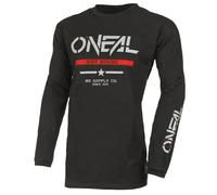 Oneal Element Cotton Squadron V.22 Maillot de motocross, noir-gris-rouge, taille S pour homme
