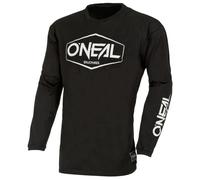 O'NEAL | Maillot Motocross Manches Longues | MX Enduro | Protection du coude rembourrée, Coupe Ergonomique, Respirable | Maillot en Coton élémentaire Hexx V.22 | Adulte | Noir Blanc | Taille M