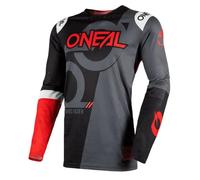 O'NEAL | Maillot Motocross Manches Longues | MX VTT | Maillot de Cyclisme avec Manches sans Poignets et Ajustement Parfait | Maillot Prodigy Five Zero | Adulte | Noir Néon-Rouge | Taille XXL (60/62)