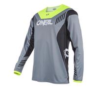 O'NEAL | Maillot VTT | VTT DH Downhill FR Freeride | Tissu Respirant, liberté de Mouvement maximale | Element FR Jersey Hybrid V.22 | Adulte | Jaune Fluo Gris | Taille M