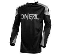O'NEAL | Maillot | Motocross Enduro | Tissu Respirant, Offre Une liberté de Mouvement maximale, Bas du Dos rallongé | Maillot Matrix Ridewear | Adulte | Noir/Gris | Taille M
