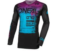 Oneal Mayhem Scarz Maillot de motocross, noir-bleu-pourpre, taille 2XL