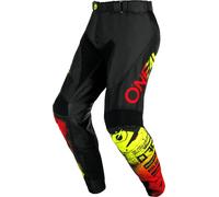 Oneal Mayhem Scarz Pantalons de motocross, noir-rouge-jaune, taille 28 pour homme