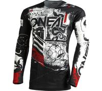 Oneal Mayhem Scarz V.22 Maillot de motocross, noir-blanc-rouge, taille S pour homme