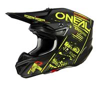 O'NEAL Motocross Helm 5SRS Polyacrylite Attack V.23, Schwarz Neon Gelb, M, 0628-1