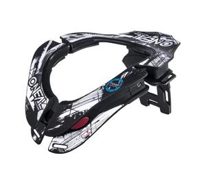 O'NEAL | Motocross Protector Neck | MX MTB Mountain Bike | 2 Zones Réglables, 2 Pads Frontaux, Mécanisme de Fermeture Frontal | Tron Neckbrace Shocker | Adulte | Noir Blanc | Taille Unique