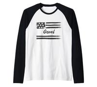 Oneal - Nom personnalisé, étoiles et Rayures, Drapeau des États-Unis Manche Raglan
