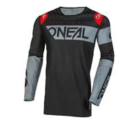O'NEAL | Nouveau | Maillot Motocross| MX MTB| Tout Nouveau Maillot de Cyclisme avec des matériaux améliorés et durables | Maillot Prodigy Five Two | Adulte | Noir Gris | Taille XL