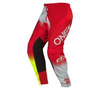 O'NEAL | Pantalon de Motocross | Enduro MX | Liberté de Mouvement maximale, Conception légère, Respirante et Durable | Pantalon Element Racewear V.22 | Adulte | Rouge Gris Jaune Néon | Taille 32/48