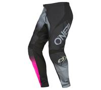 O'NEAL | Pantalon de Motocross pour Femmes | Enduro MX | Liberté de Mouvement maximale, Respirante et Durable | Pantalon pour Femmes Element Racewear V.22 | Femmes | Noir Gris Rose | Taille 32