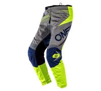O'NEAL | Pantalon Motocross | MX Enduro | Jambes préformées ergonomiques, Matière Respirante, Protections et Parties Extensibles | Pantalon Element Factor | Adulte | Blanc Bleu Rouge | Taille 28 (44)