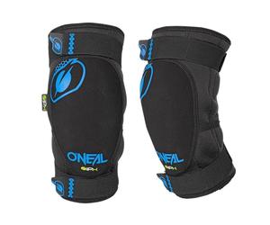 O'NEAL | Protège-genoux | BMX VTT Downhill | Protection contre les impacts en polyuréthane IPX®, matériau résistant à l'abrasion | Protège-genoux contre la saleté | Adulte | Bleu Noir | Taille S