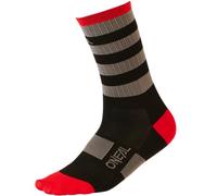 O'NEAL Stripe V.24 Socks, Noir/Gris/Rouge, 39-42 Mixte