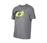 O'NEAL T-Shirt VTT DH Downhill FR Freeride I Maillots de Vélo Homme Femme I Vault Jersey Respirant Séchage Rapide I Maillot de Cyclisme Manches Courtes, Gris/Jaune Fluo, XXL