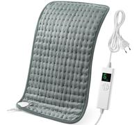 OneAmg Coussin chauffant avec arrêt automatique, 44 x 84 cm, coussin chauffant électrique, avec minuterie de 4 heures et 6 niveaux de chauffage, coussin chauffant avec télécommande numérique, Gris