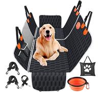OneAmg Protection Voiture Chien 130×139cm Housse Voiture Chien Siege Arriere Imperméable Antidérapant avec Fenêtre en Maille Visible et Pochette de Rangement et Harnais pour Chien Noir