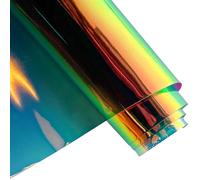 ONEART | Film PVC holographique irisé, 40 × 135 cm Tissu en vinyle transparent pour sacs Bricolage Décoration-Projets Bleu