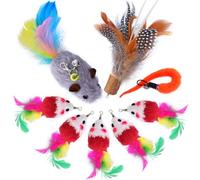 onebarleycorn Jouet à Plumes pour Chats, Plume Chat Rechange Souris Jouets Remplacement Plumeau Chat