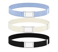 ONEBO 3 Pièces ceinture élastique,Ceinture en Nylon,bulliant ceinture homme,Sangle de Ceintures Entièrement Réglable,pour Jeans Pantalon Robe(tre colori)