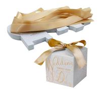 ONEBO 30 Pièces Boîte de Bonbons Mariage,Boîte Papier Cadeau,Boîtes Bonbons Papier,Boîtes à Dragées Mariage, Livré avec un ruban d'attache, Pour Cadeau De Bricolage (Paillettes argentées)