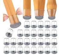 ONEBOOM 32 Pièces Protection Pied de Chaise Silicone en Feutre Épaissi,Petit Transparent Patins pour Chaises,Embouts Protege Pied de Chaise,Rond Patin de Chaise pour Parquet et Carrelage(14-19mm)