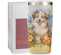 Onebttl Cadeau de berger australien pour femme, meilleur cadeau australien pour maman australienne, cadeau amusant pour les amoureux des chiens, gobelet isotherme de 591 ml, parfait pour Noël, un