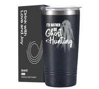 Onebttl Cadeau de chasse aux fantômes pour homme et femme, « I'd Rather Be Ghost Hunting », cadeau d'anniversaire pour chasseurs de fantômes, amateurs de fantômes, filles, fils, gobelet en acier