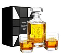 Onebttl Pop Pop Gifts Carafe à décanter avec bouchon et 2 verres à whisky pour liqueur, burbon, whisky, meilleur coffret cadeau pour Noël, fête des pères - Man Myth Legend